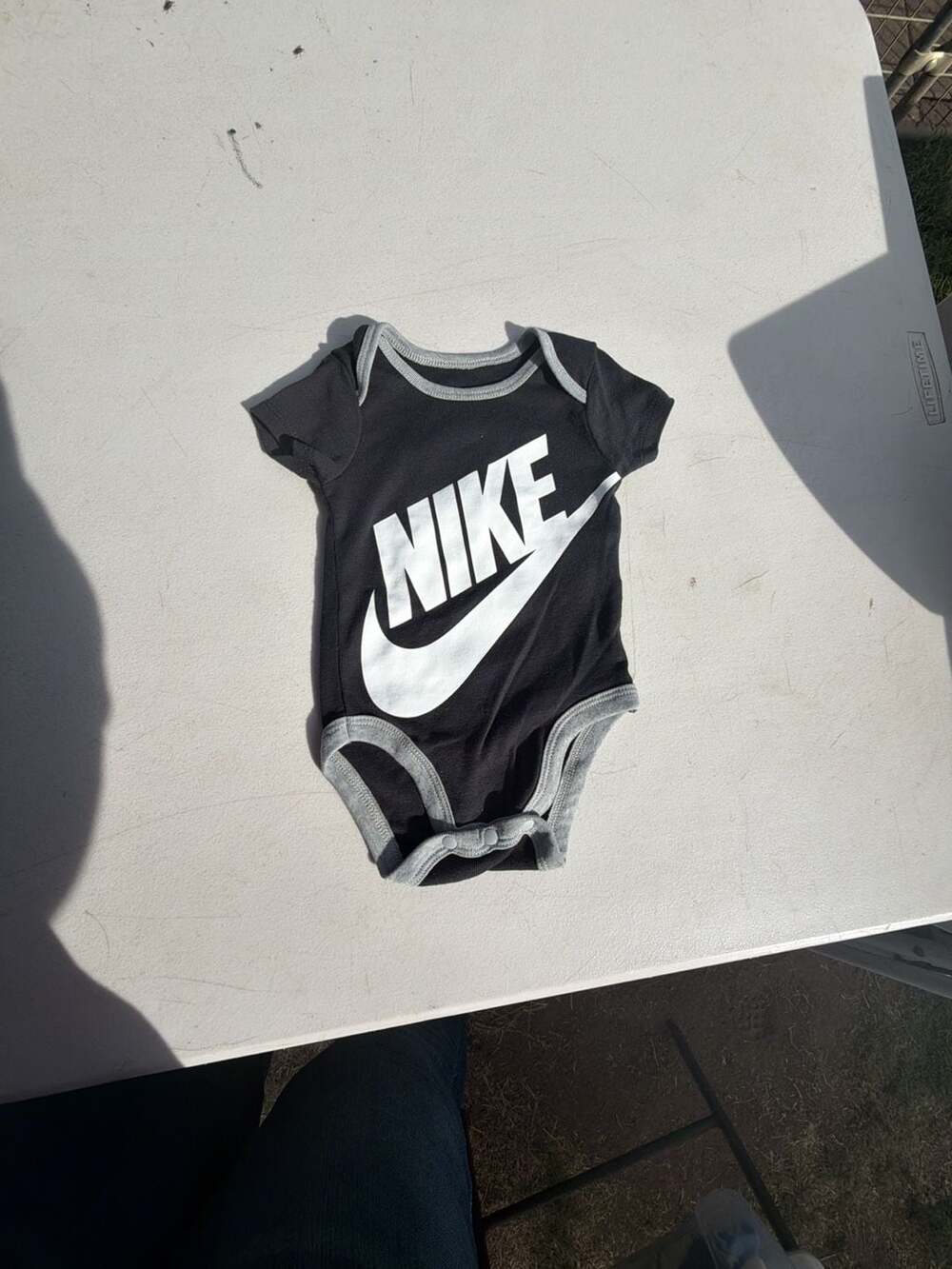 Nike Bodysuit Size 0-6M Black White Futura Logo Infant Romper